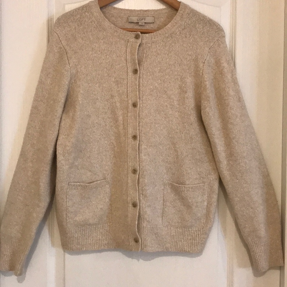 LOFT Chunky Beige Cardigan